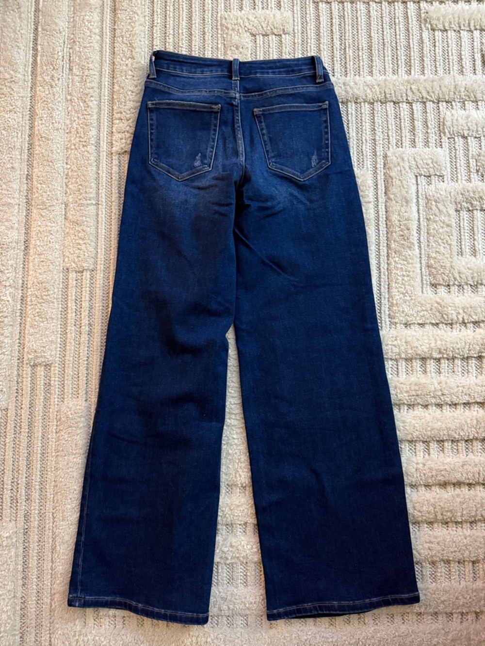 Women's Wide Leg Dark Blue Jeans - Picture 2 of 2